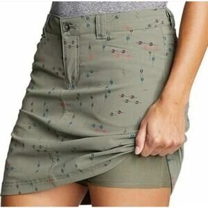 Eddie Bauer Women's Outdoors Skort Adventurer 2.0 Green Hike-Trails Size 10